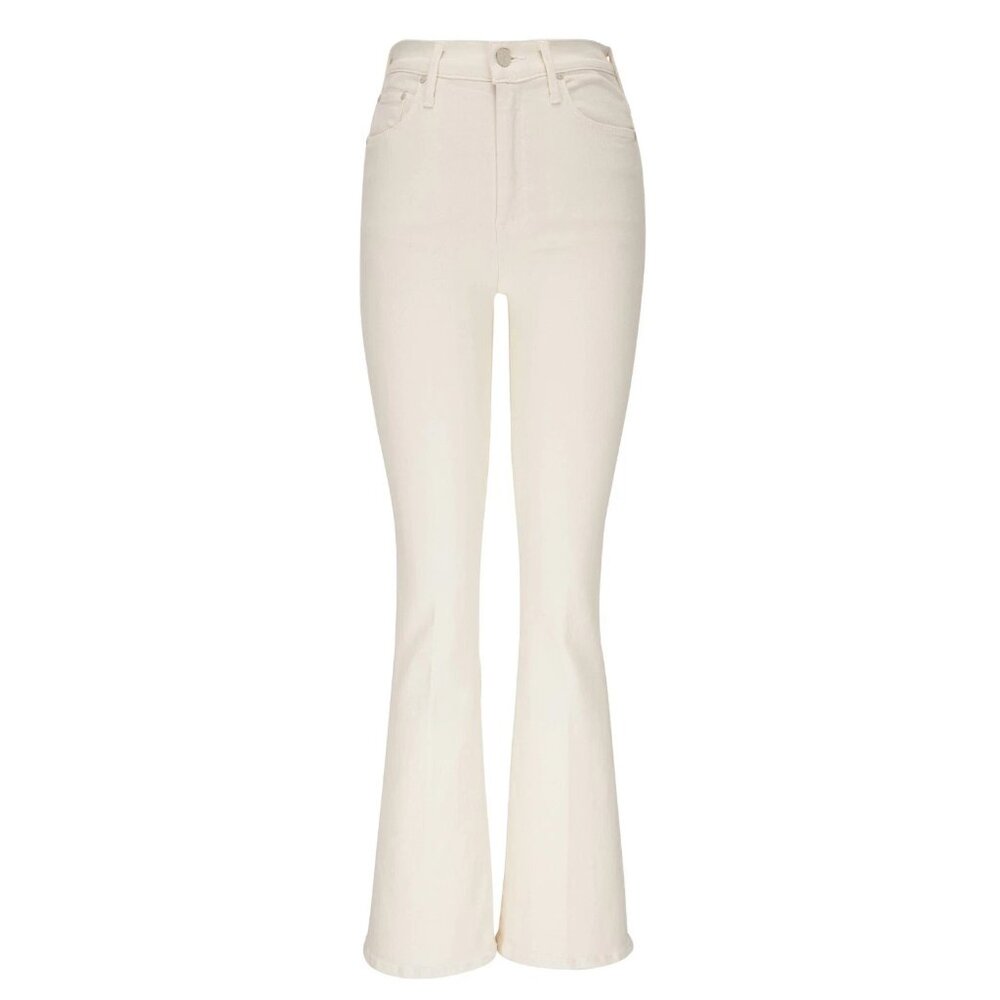 NWT Mother High Waisted Weekender Skimp in Antique White Stretch Flare Jeans 32